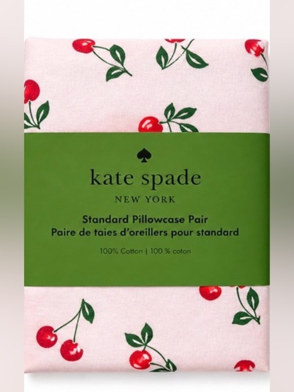 kate spade Cherry Print Standard Pillowcase Pair - Pink, Red & Green
